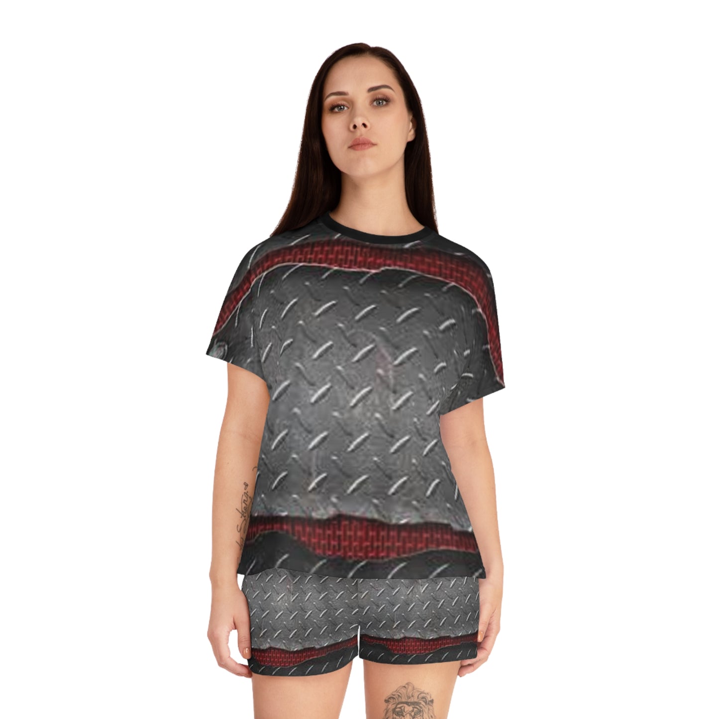Metallic Pattern Women's Short Pajama Set - Stylish and Comfy Sleepwear