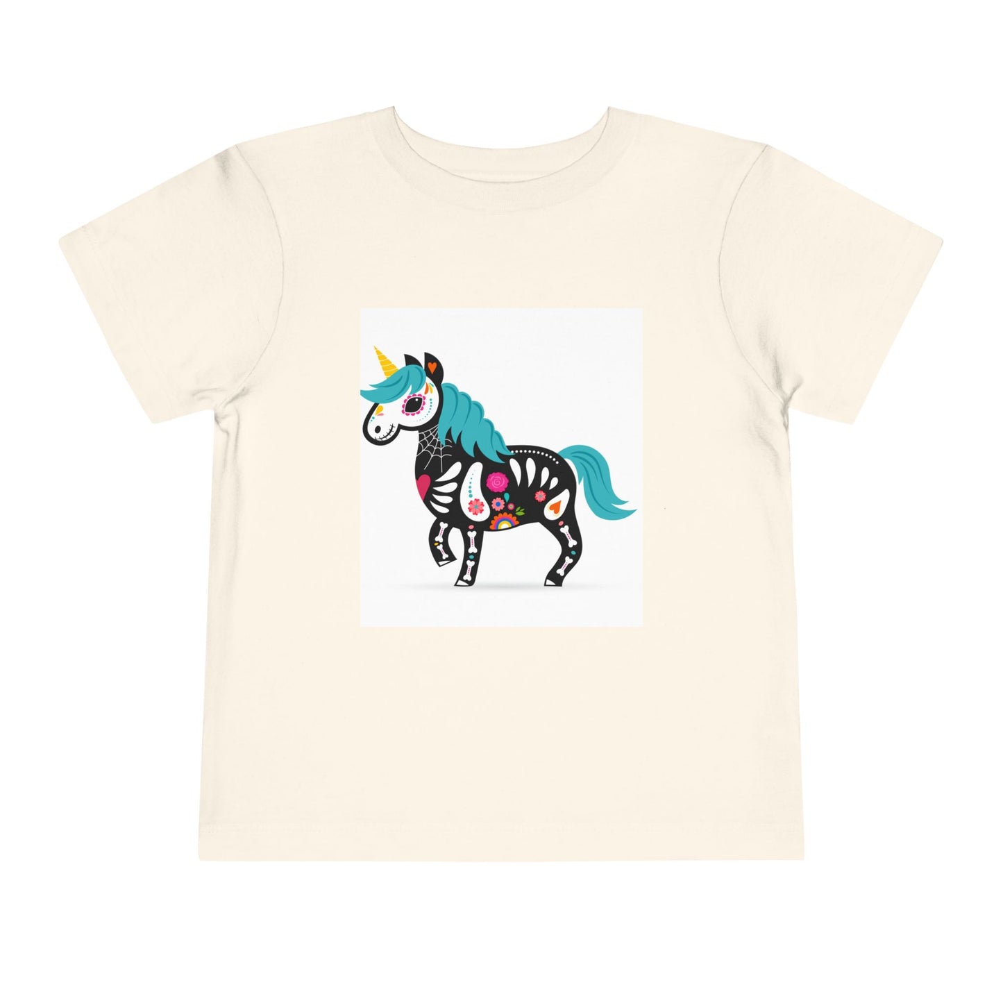 Toddler Skeleton Unicorn Tee - Cute Halloween Short Sleeve Shirt