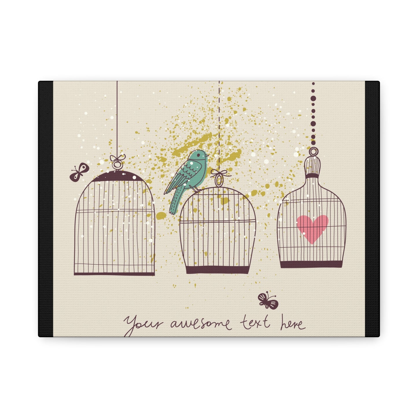 Whimsical Birdcage Canvas Wall Art - Personalized Home Decor