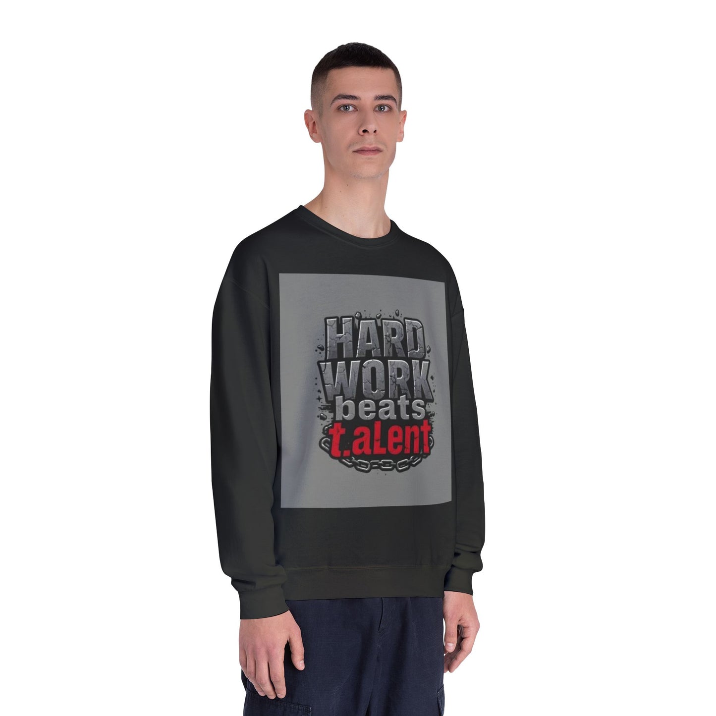 Stylish Abstract Red & Black Crewneck Sweatshirt - Unisex Casual Wear