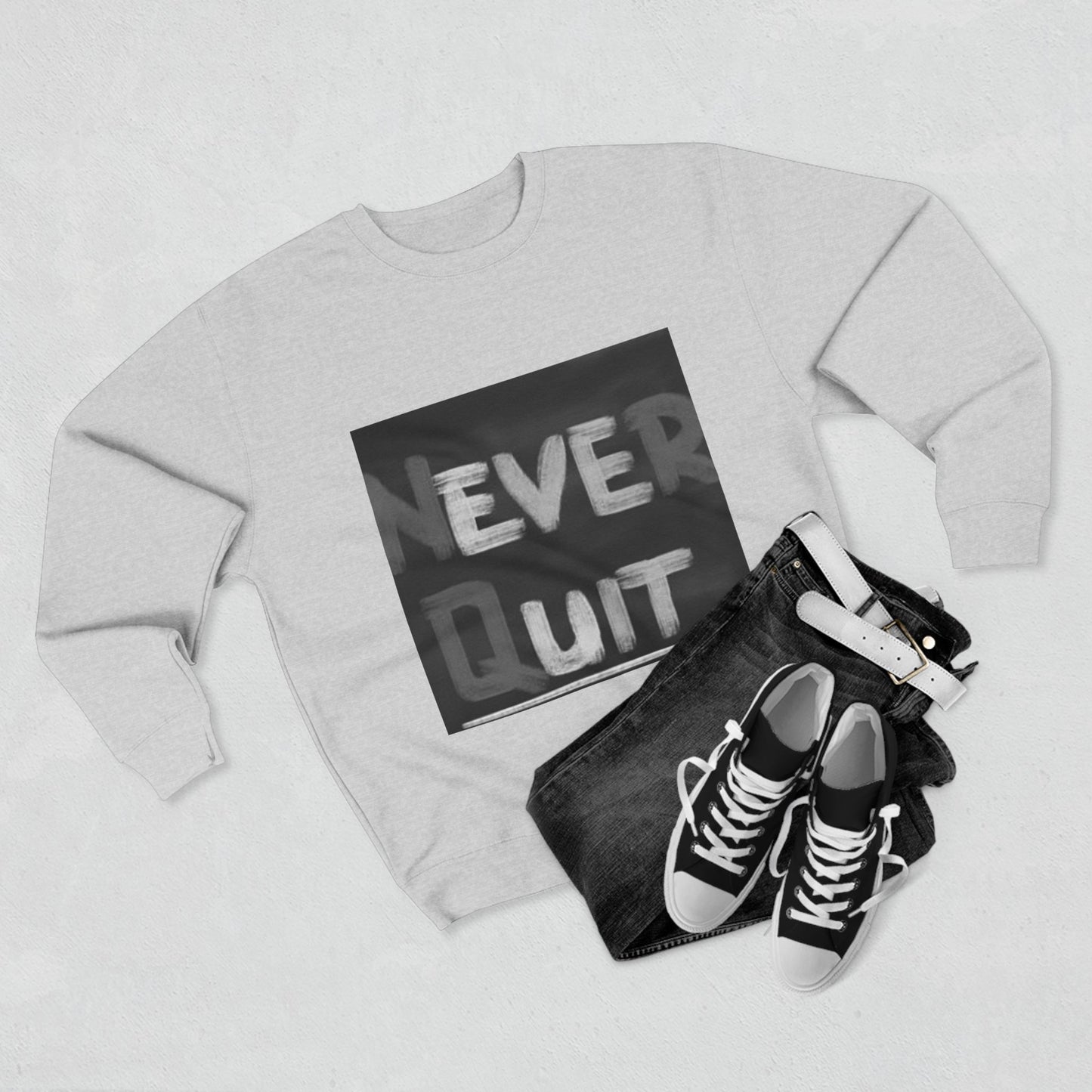 Artistic Black & White Floral Unisex Crewneck Sweatshirt