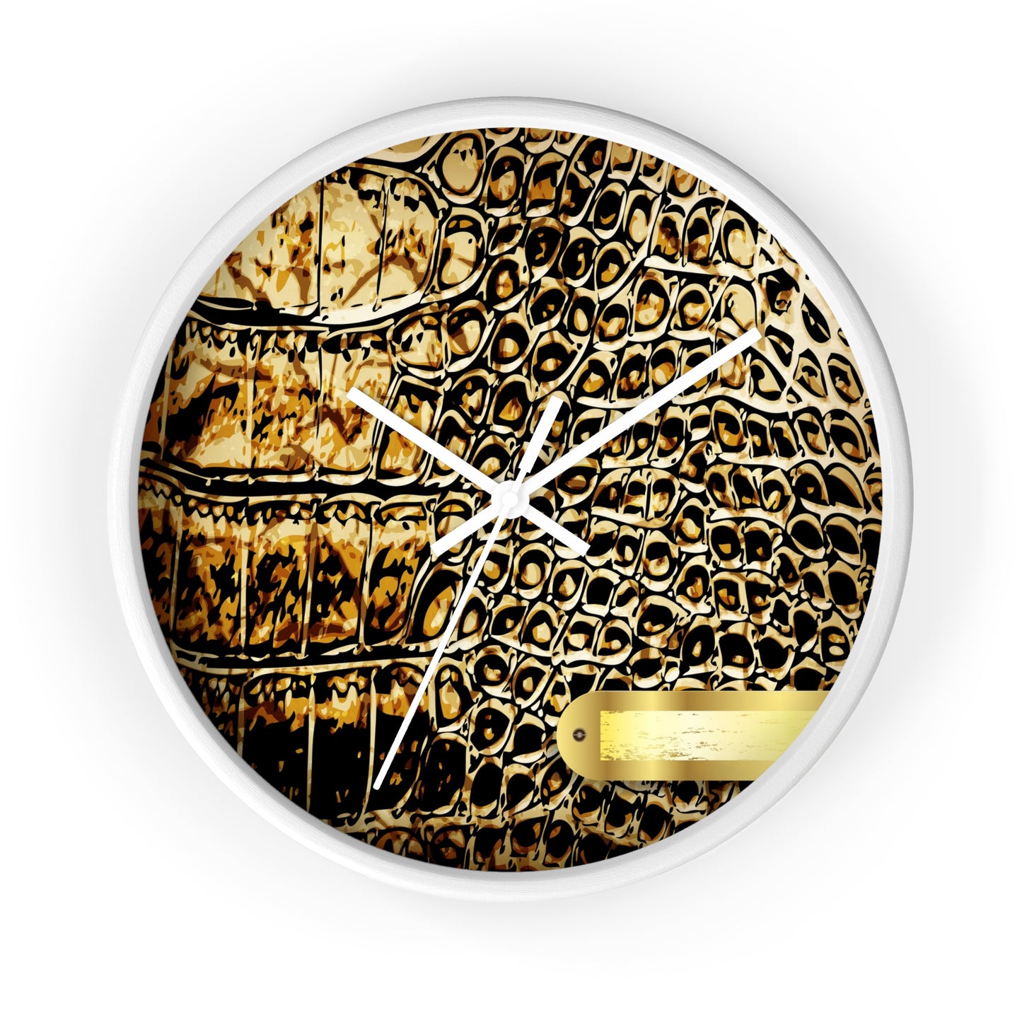 Elegant Crocodile Print Wall Clock - Stylish Home Decor