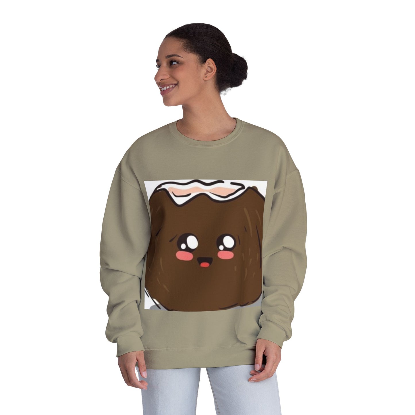 Cute Kawaii Coconut Crewneck Sweatshirt | Unisex Sweatshirt for Food Lovers