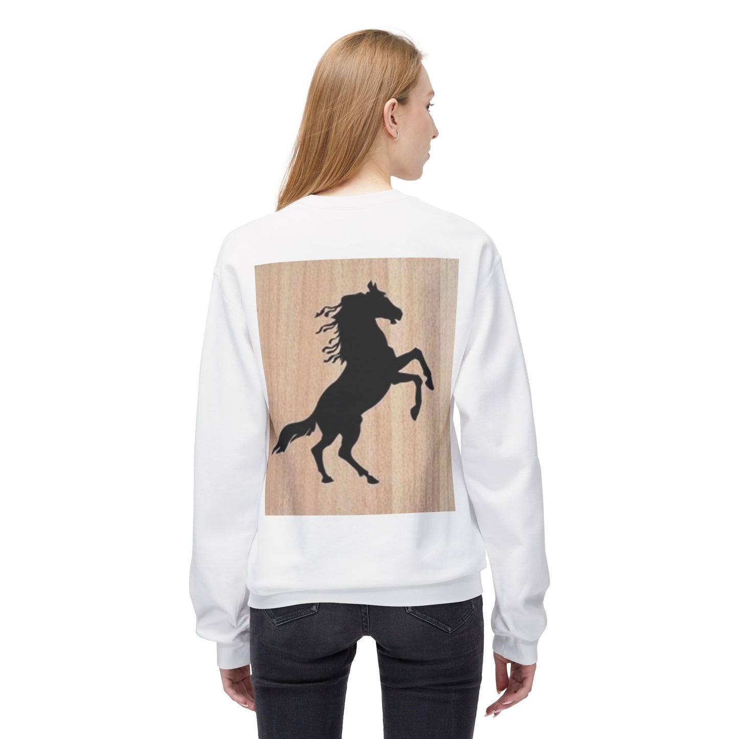 Equestrian Silhouette Fleece Sweatshirt - Perfect for Horse Lovers
