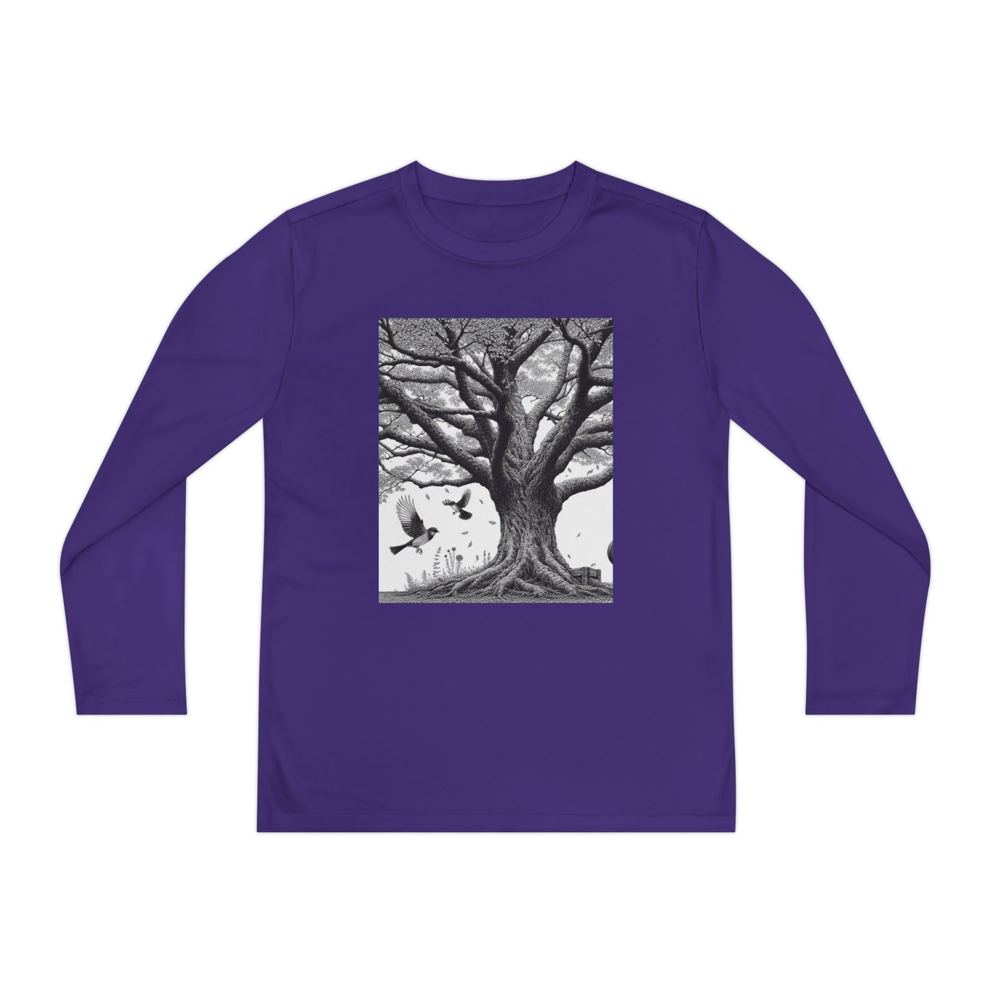 Youth Long Sleeve Tree Graphic Tee - Nature Inspired Design