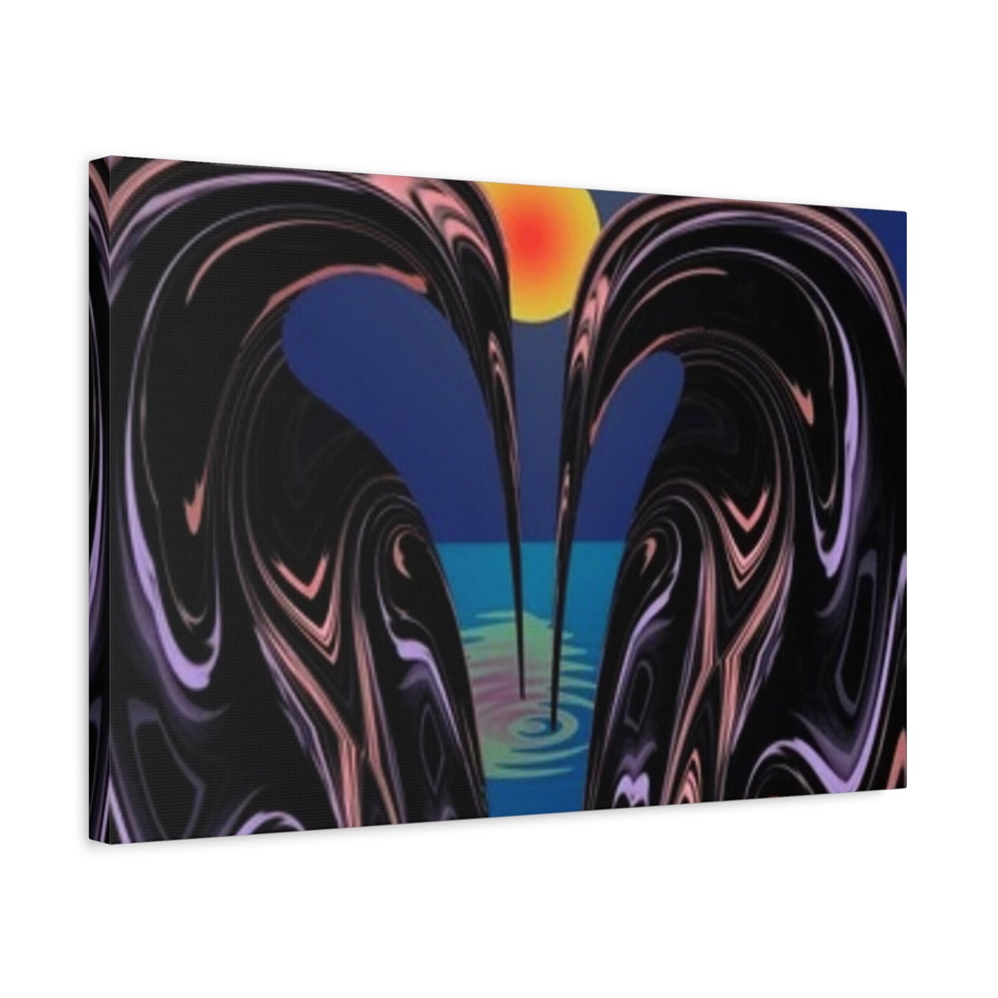 Romantic Abstract Canvas Art - Heart-Shaped Design for Home Decor