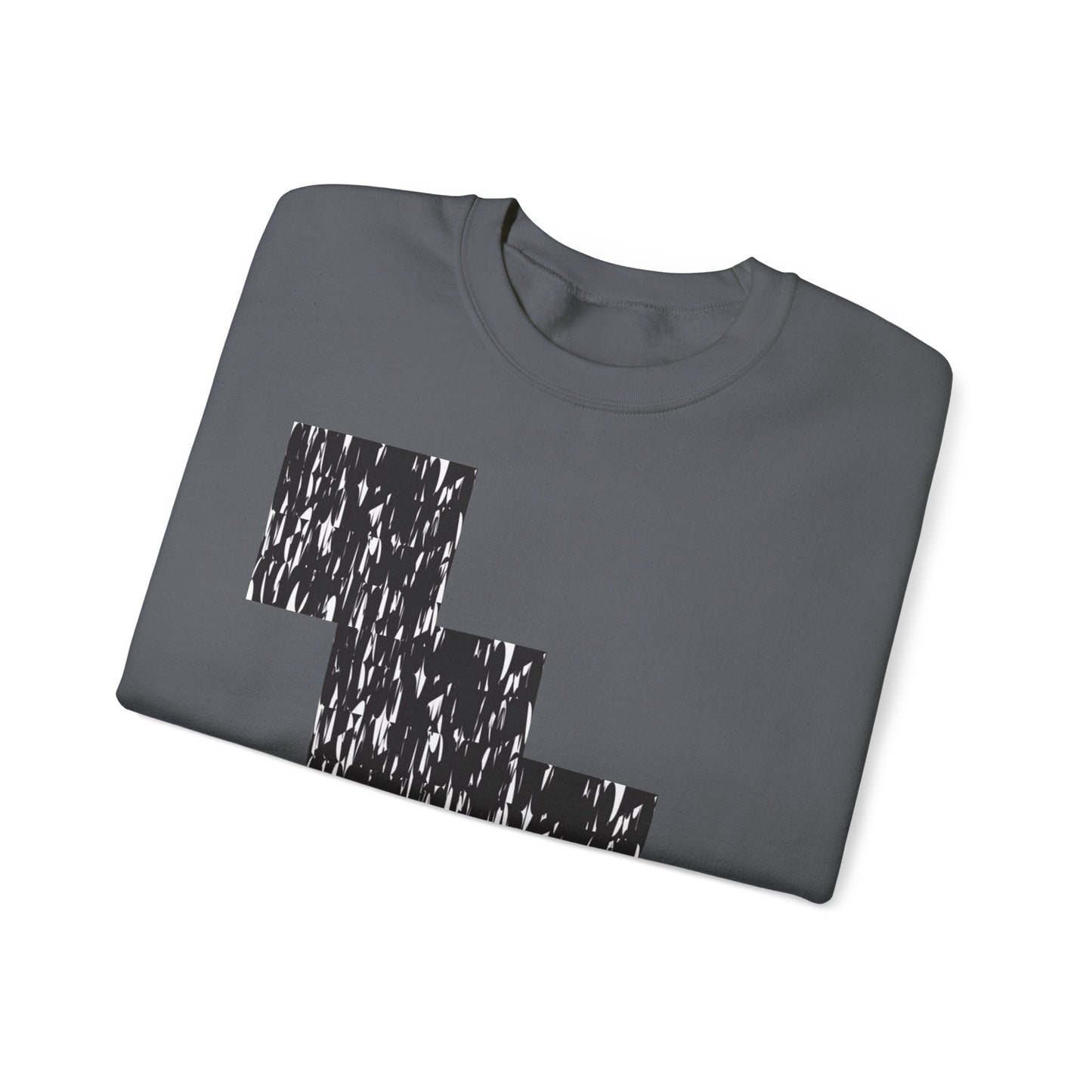 Trendy Graphic Crewneck Sweatshirt | Modern Abstract Black & White Design