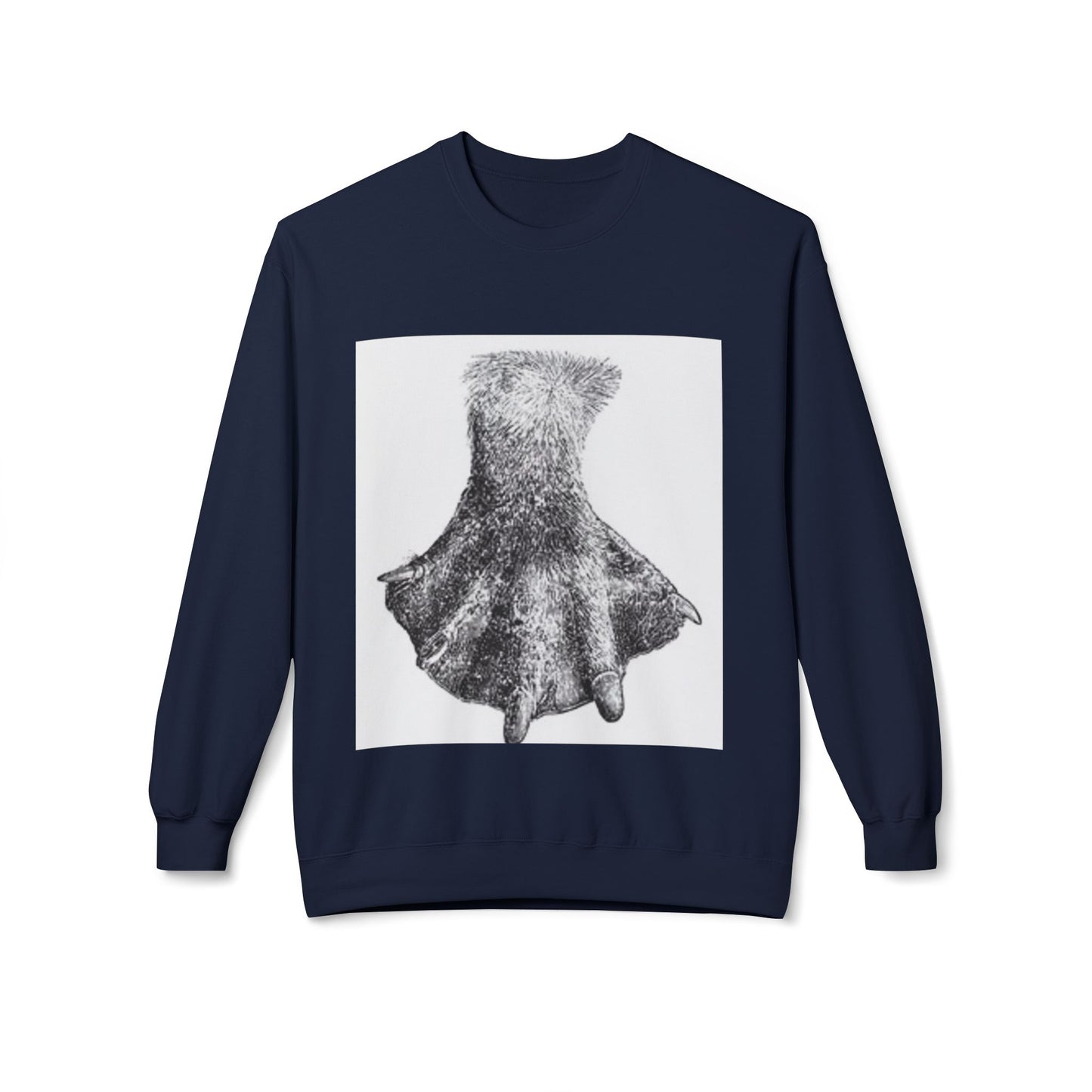Artistic Fleece Crewneck Sweatshirt with Unique Dress Design