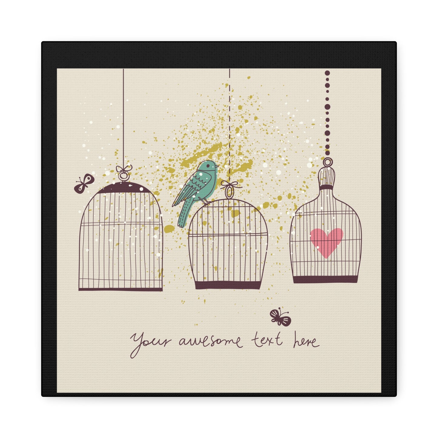 Whimsical Birdcage Canvas Wall Art - Personalized Home Decor