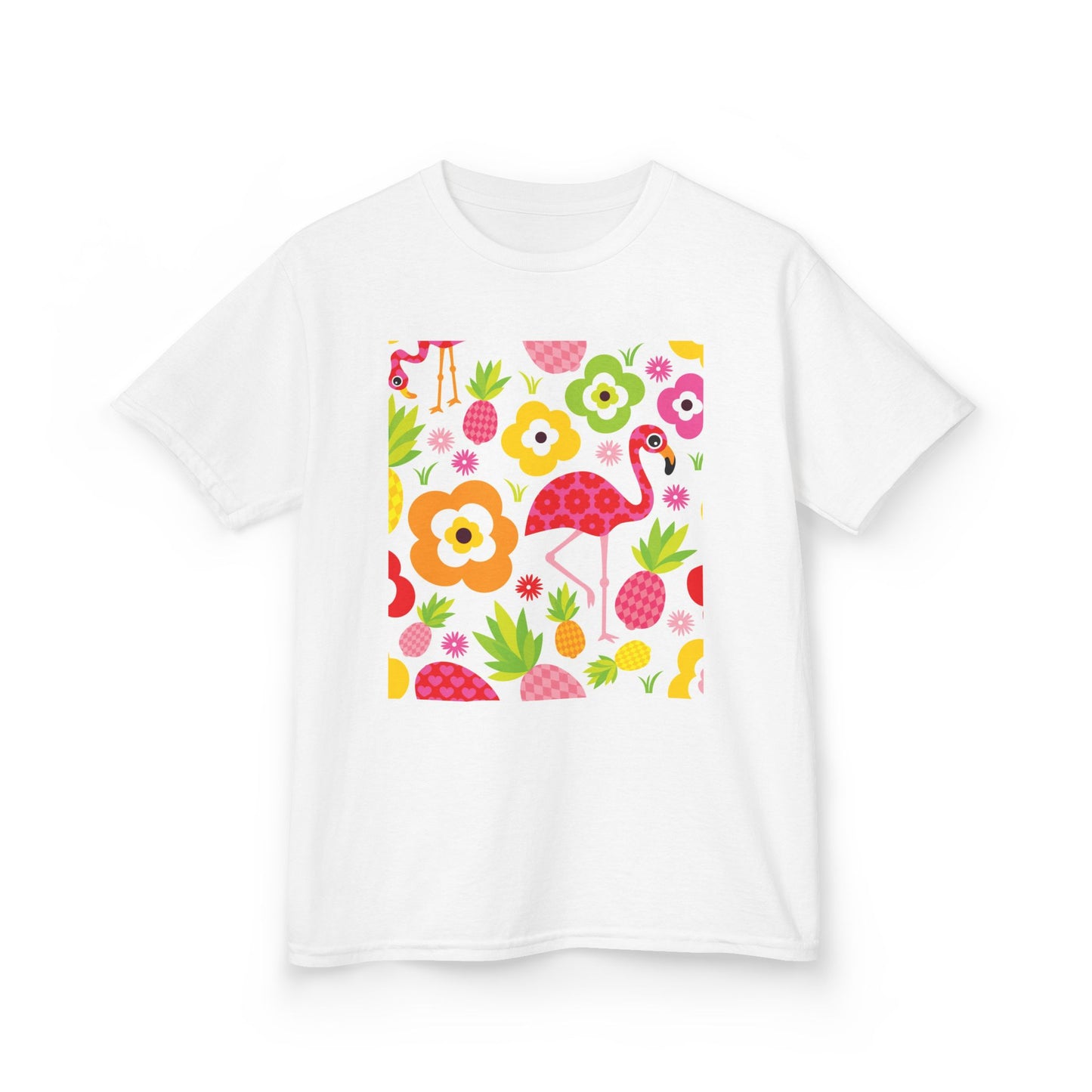 Kids Tropical Flamingo Tee - Fun & Colorful Cotton Shirt for Summer Adventures