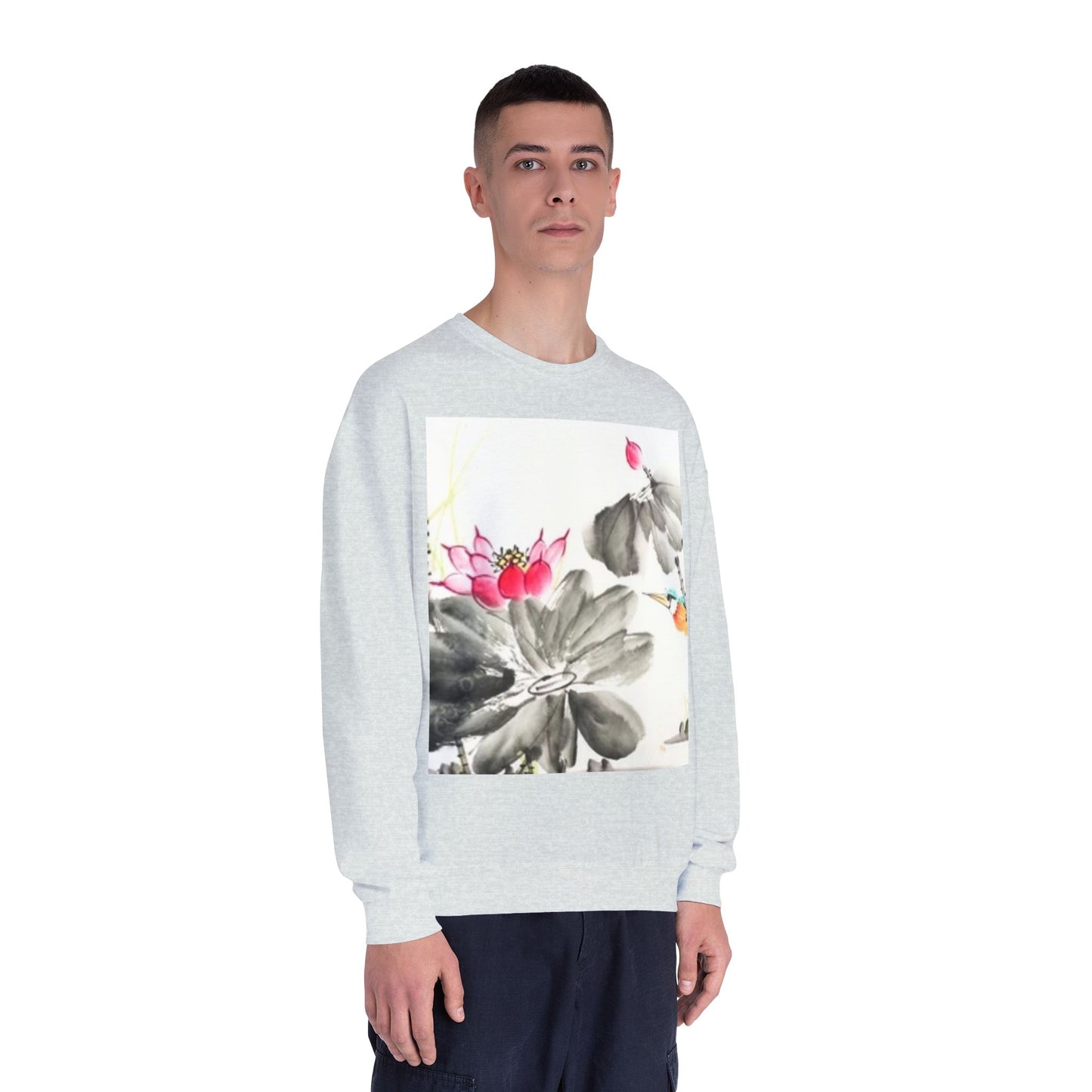 Lotus Blossom Unisex Crewneck Sweatshirt - Cozy Botanical Art Design