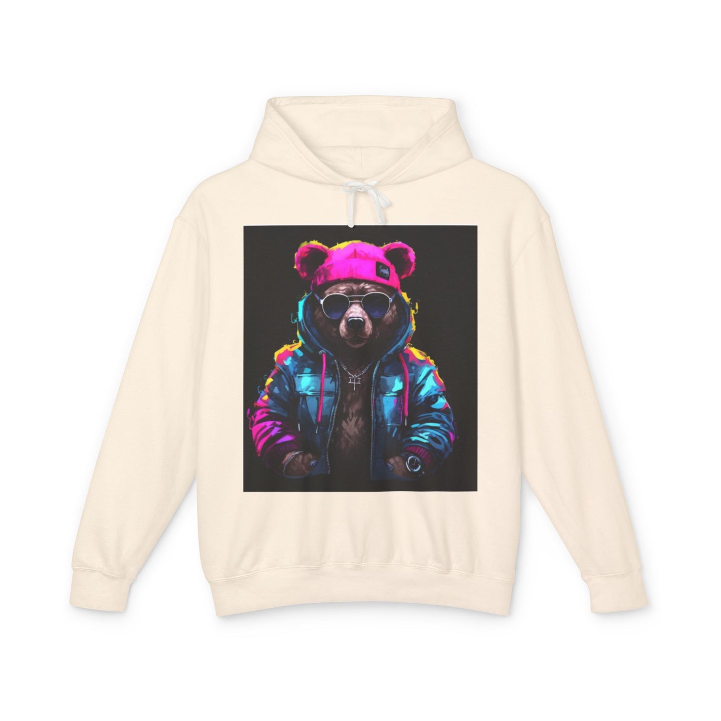 Cool Bear Hoodie - Unisex Lightweight Hooded Sweatshirt with Funky Design