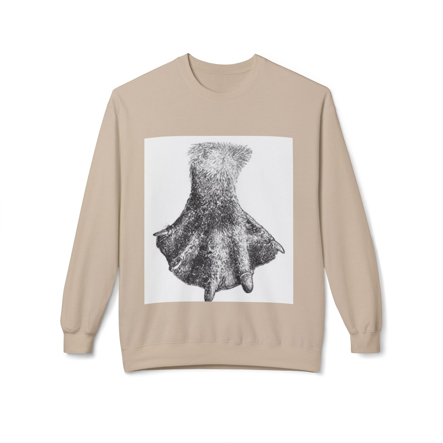 Artistic Fleece Crewneck Sweatshirt with Unique Dress Design
