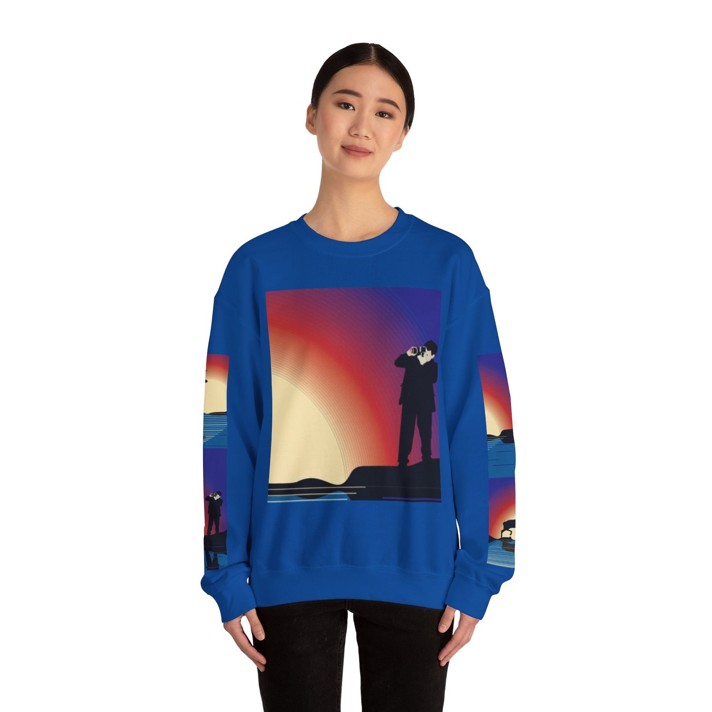 Vibrant Deer Sunset Unisex Crewneck Sweatshirt
