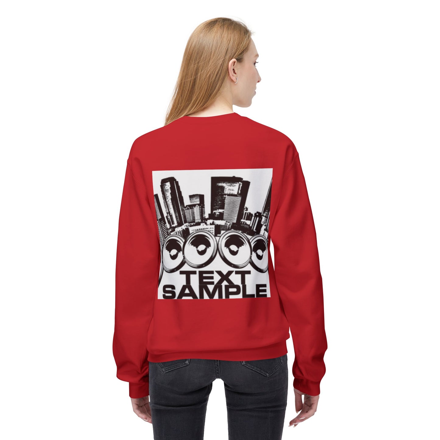 Urban Vibe Sound Wave Crewneck Sweatshirt - Unisex Fleece with Cityscape Design