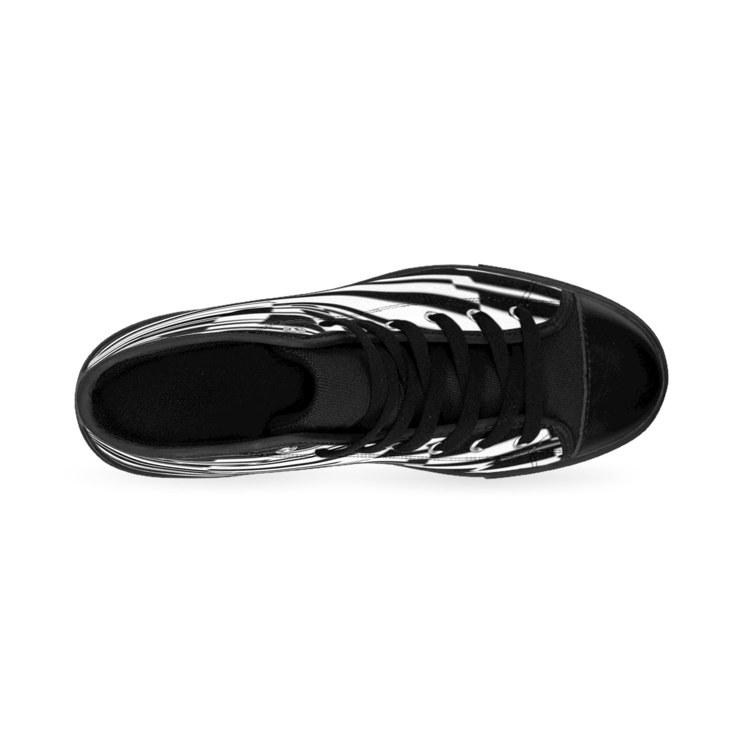 Women's Classic Sneakers - Modern Black and White Pattern High Tops