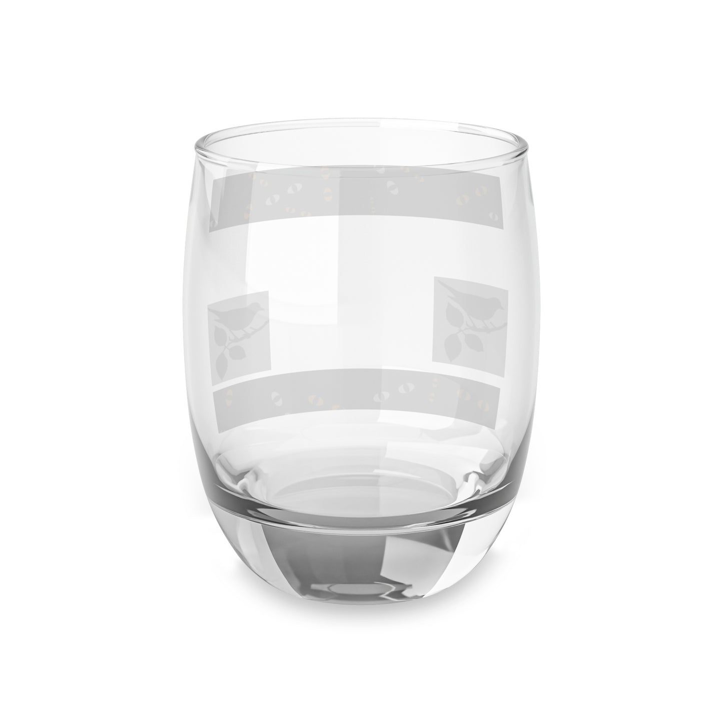 Artisan Whiskey Glass with Abstract Bird Design - Unique Home Bar Accessory