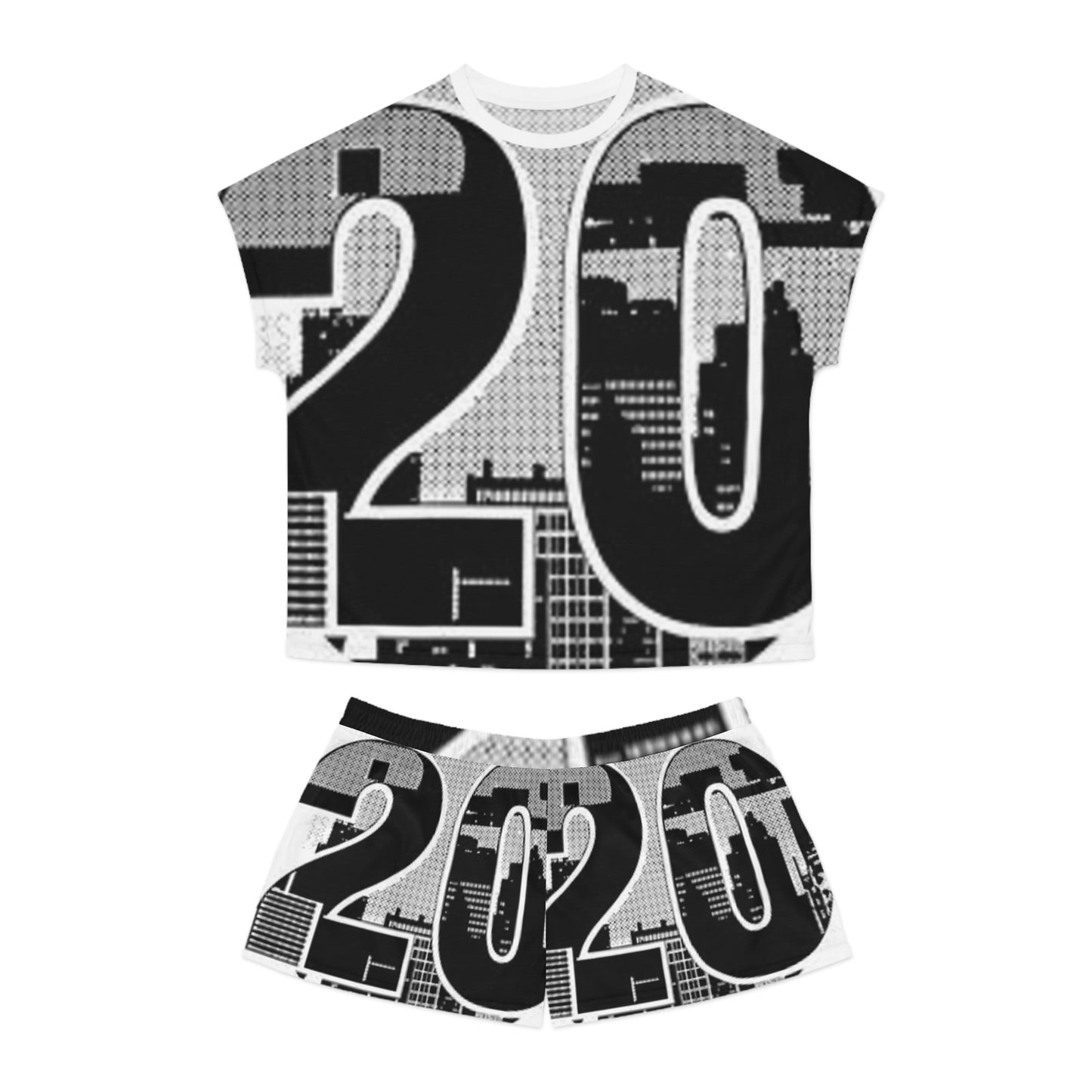 Cityscape 2020 Women's Short Pajama Set - Comfortable Sleepwear for Modern Dreamers