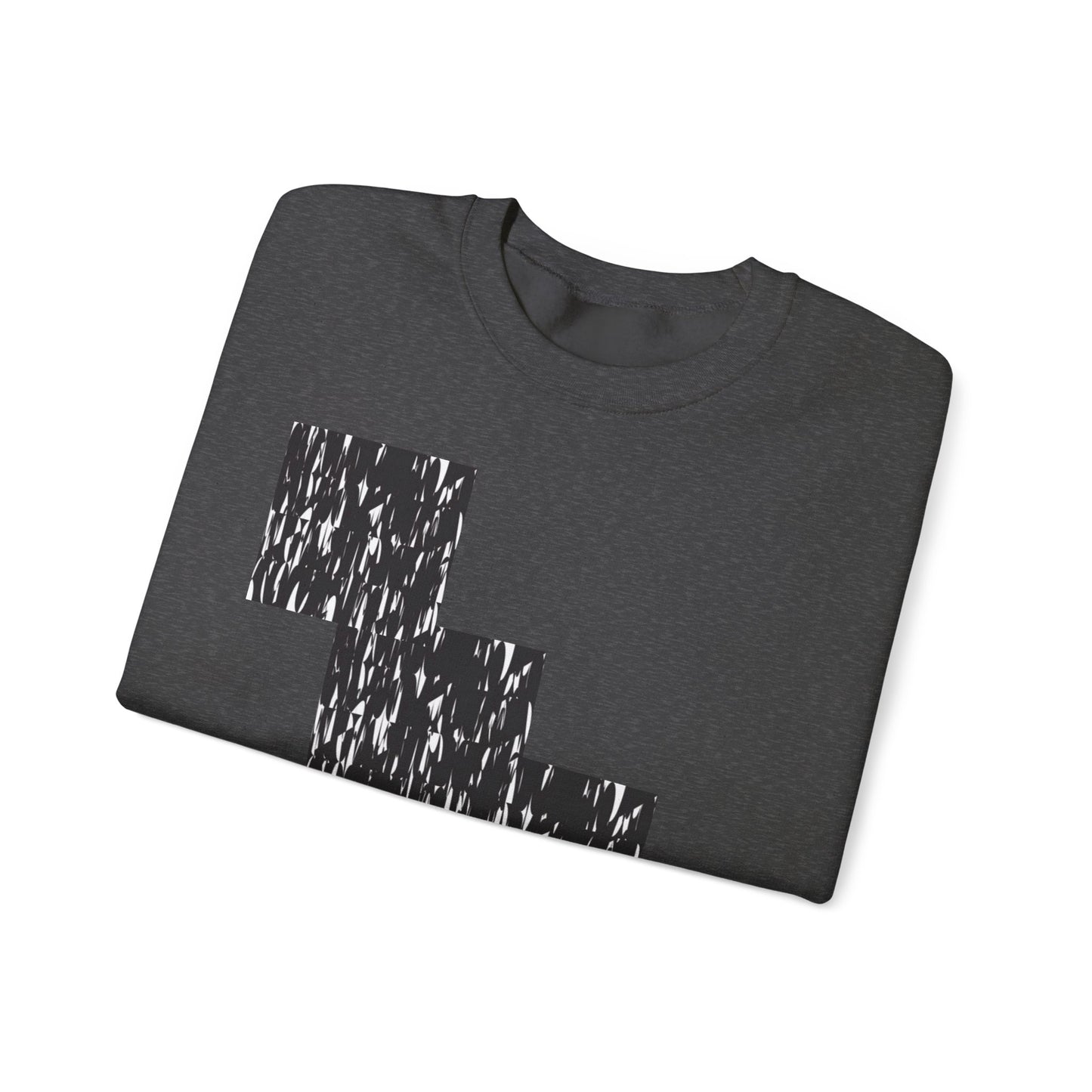 Trendy Graphic Crewneck Sweatshirt | Modern Abstract Black & White Design