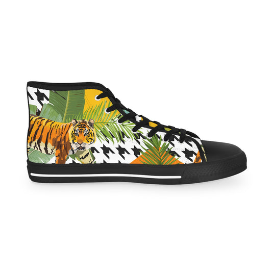 Men's High Top Sneakers - Bold Jungle Vibe Design