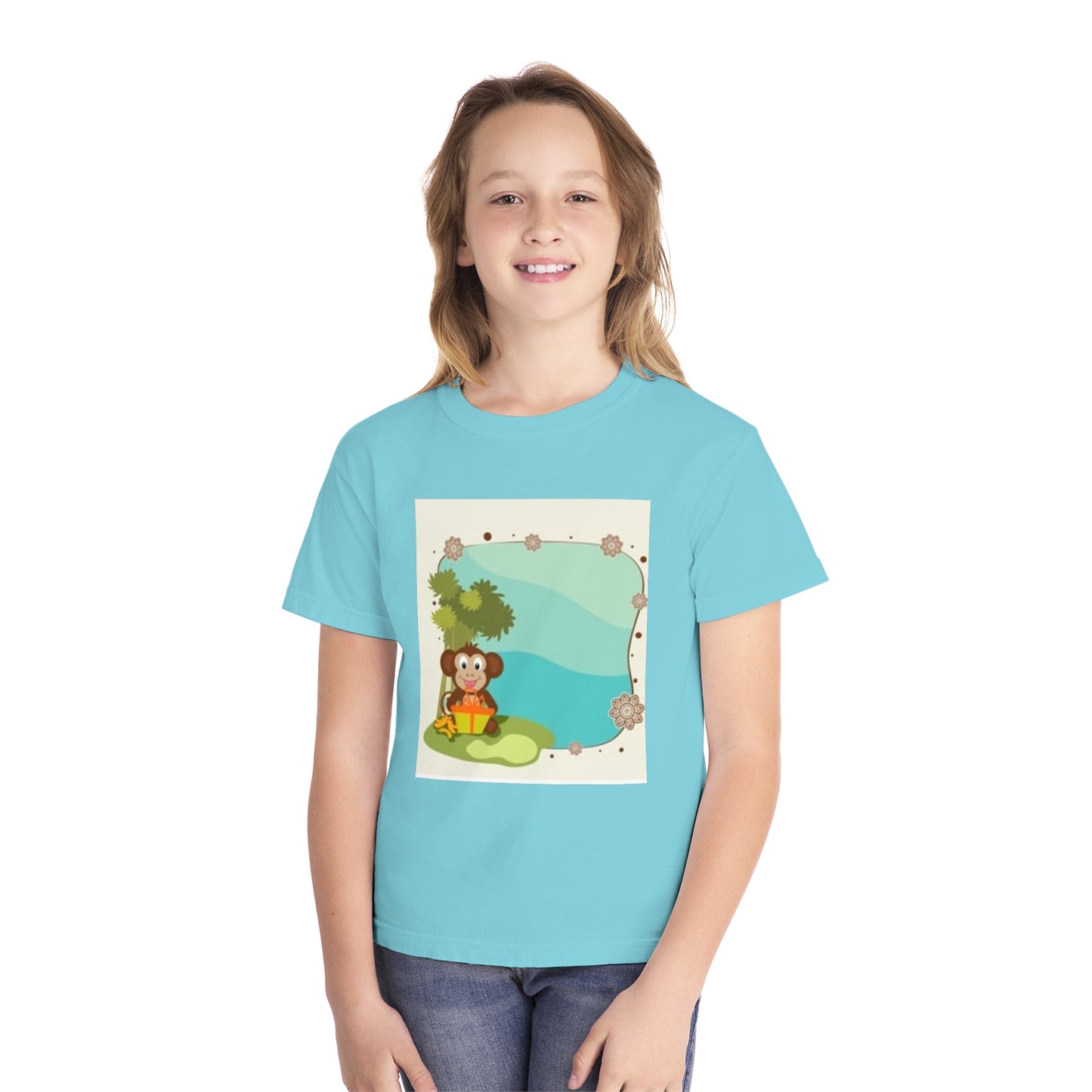 Cute Monkey Youth Midweight Tee - Perfect for Playful Days