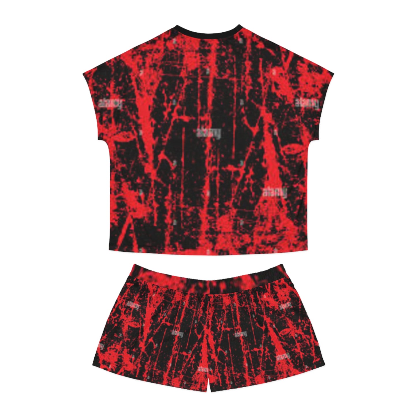 Stylish Red & Black Women's Short Pajama Set