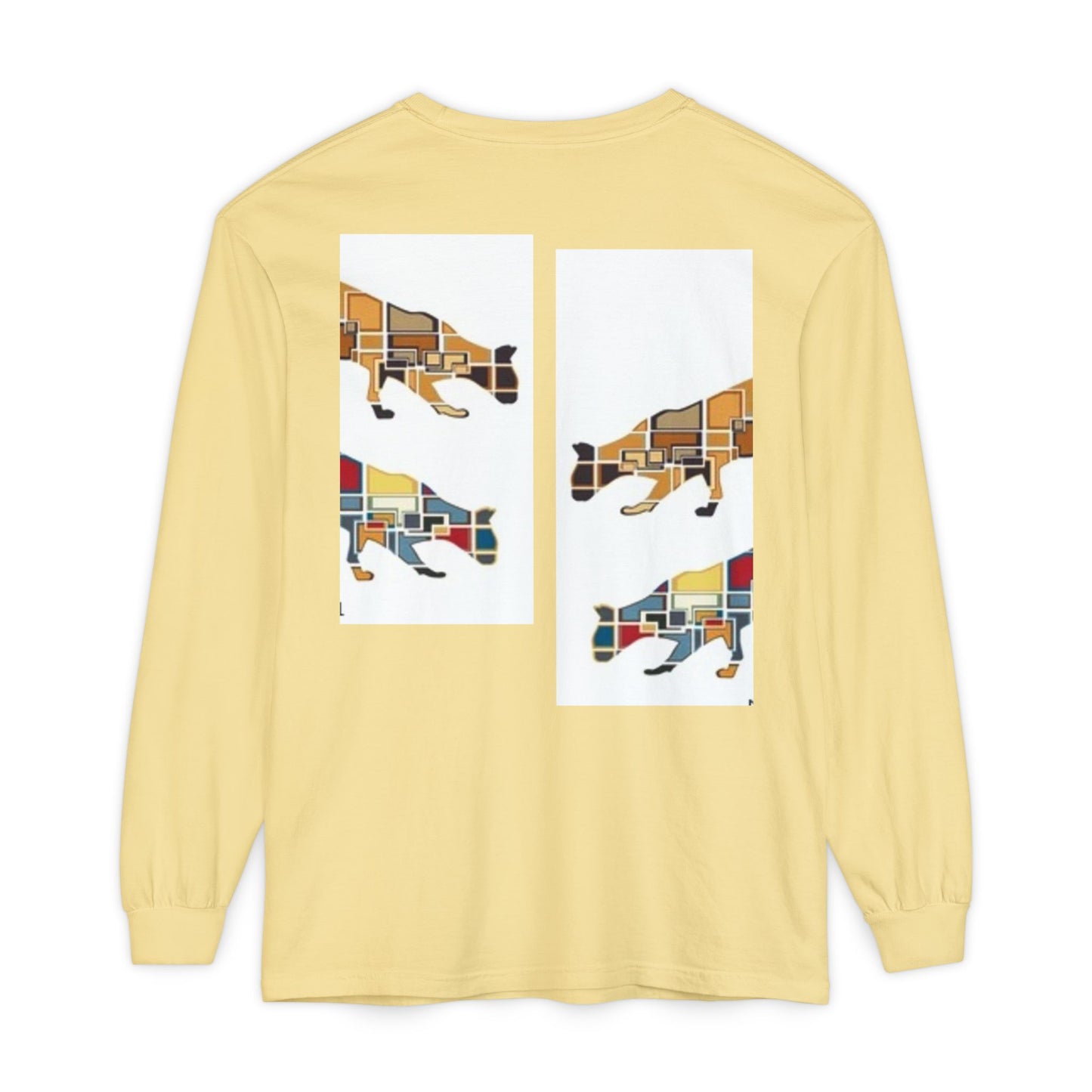 Artful Cat Silhouette Long Sleeve T-Shirt - Perfect for Animal Lovers