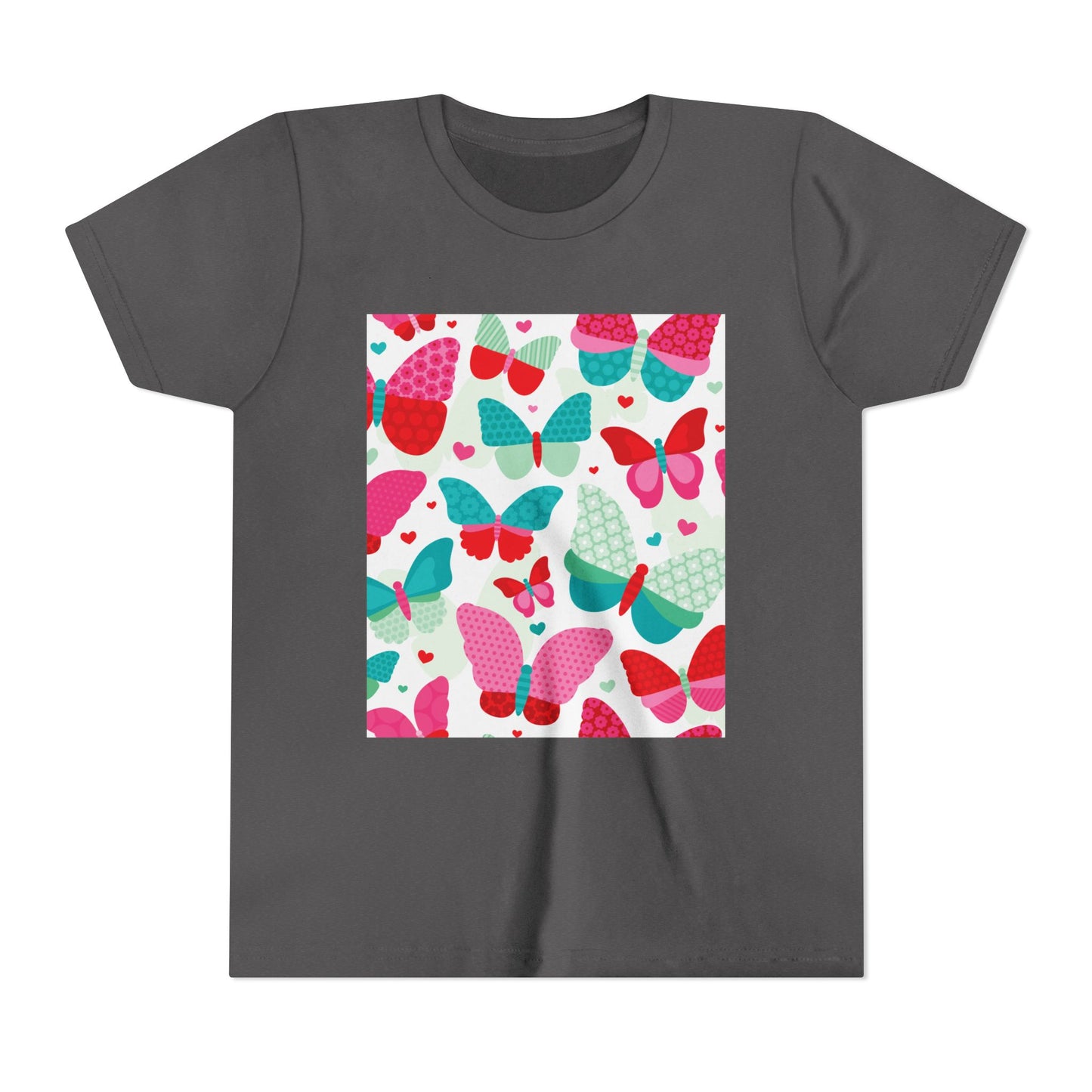 Colorful Butterfly Youth Short Sleeve Tee - Fun & Playful Design for Spring Celebrations