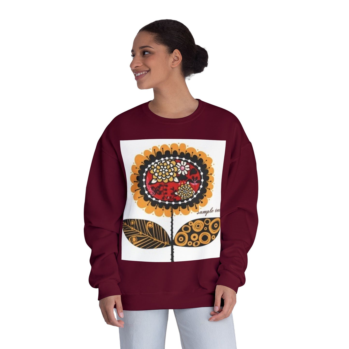 Floral Graphic Sweatshirt - Cozy Unisex Crewneck for All Occasions