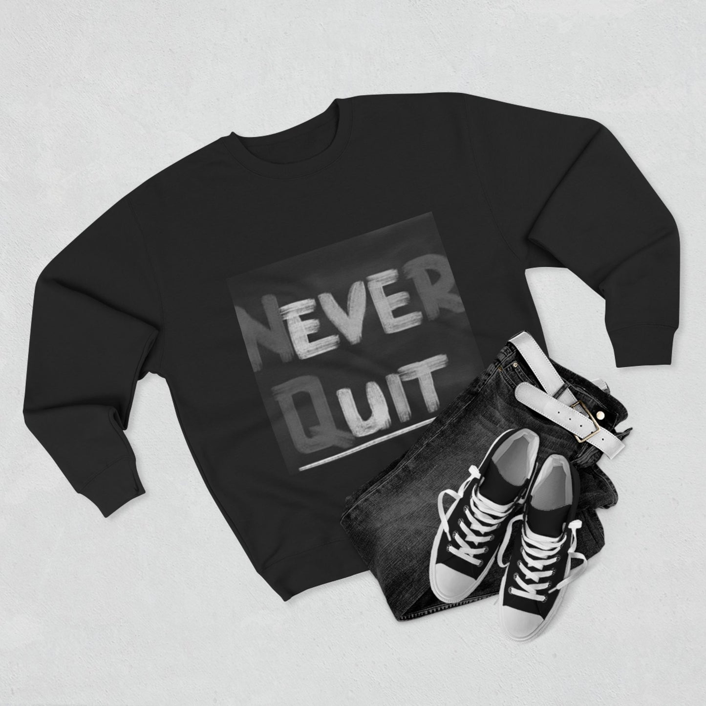 Artistic Black & White Floral Unisex Crewneck Sweatshirt