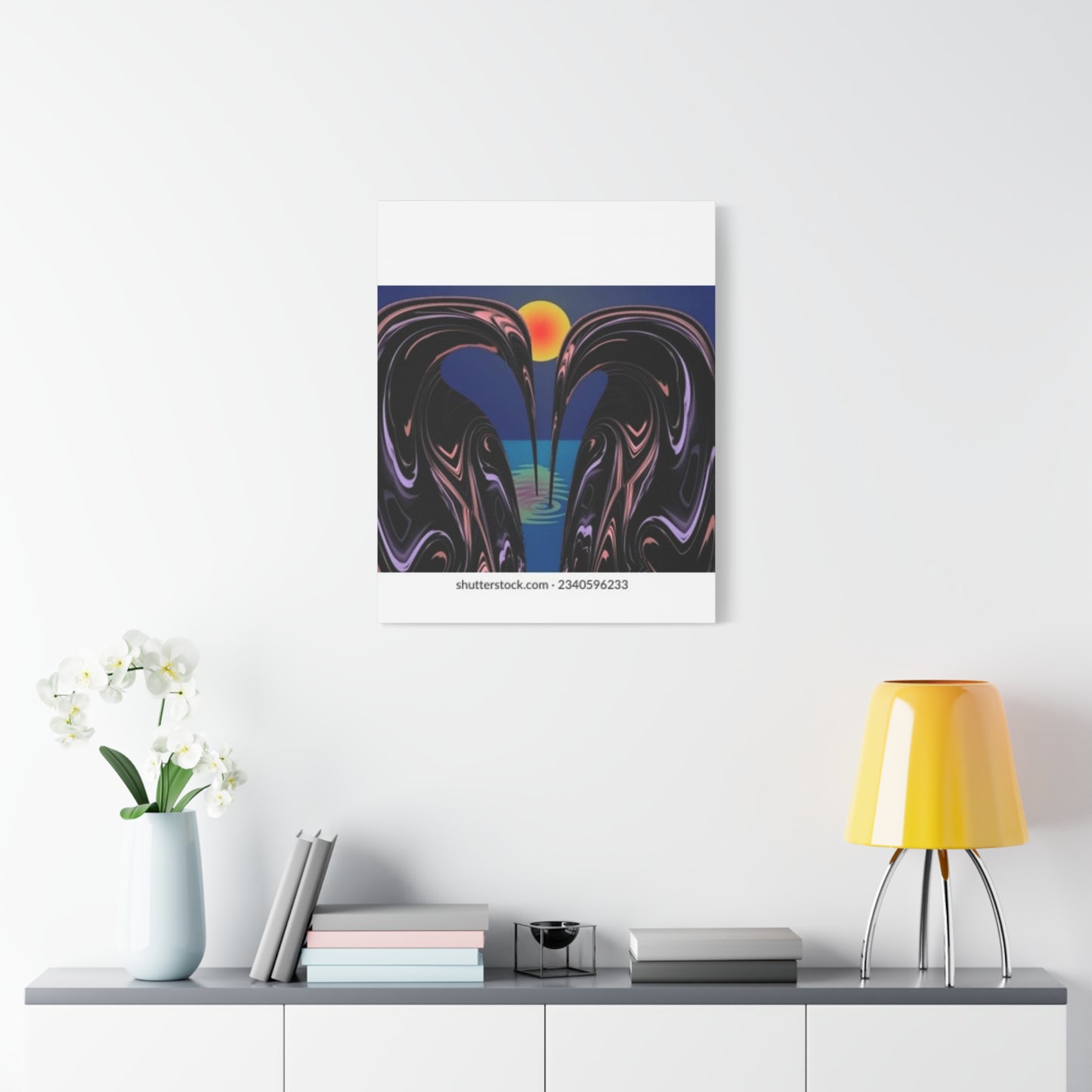 Romantic Abstract Canvas Art - Heart-Shaped Design for Home Decor