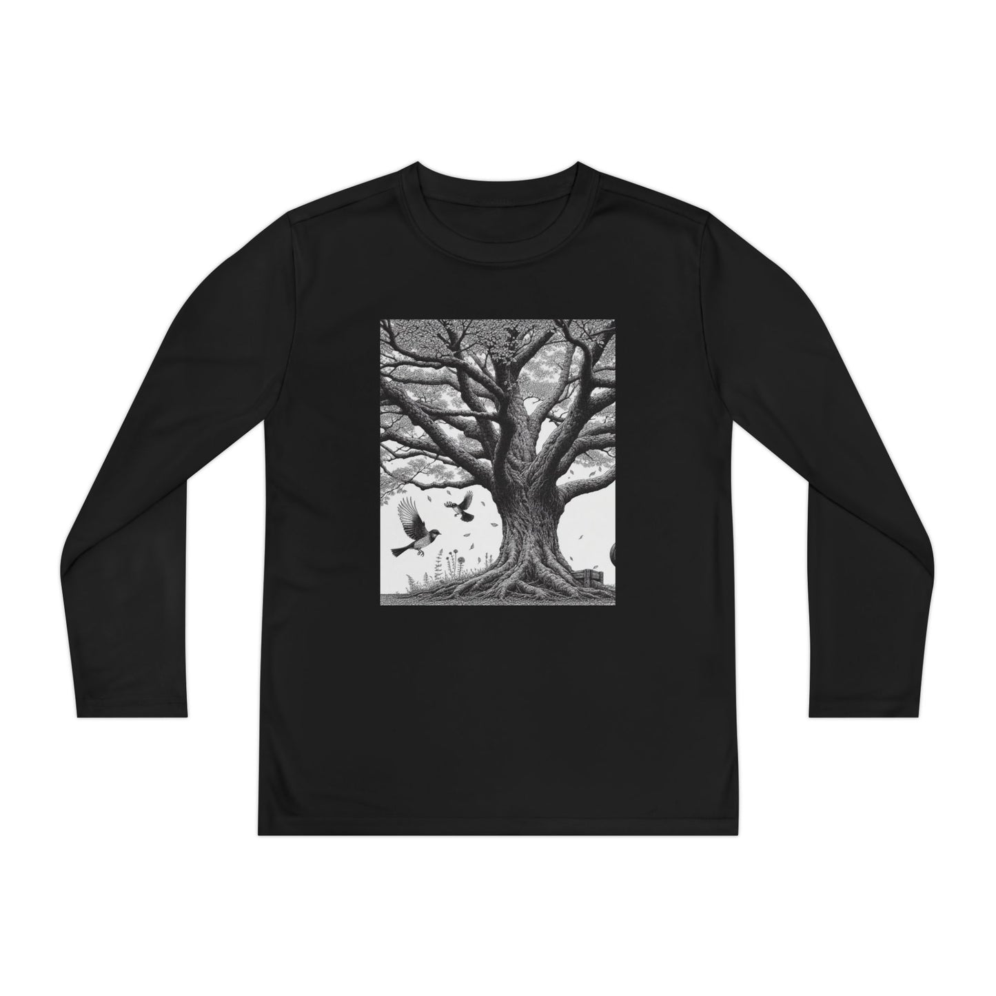 Youth Long Sleeve Tree Graphic Tee - Nature Inspired Design