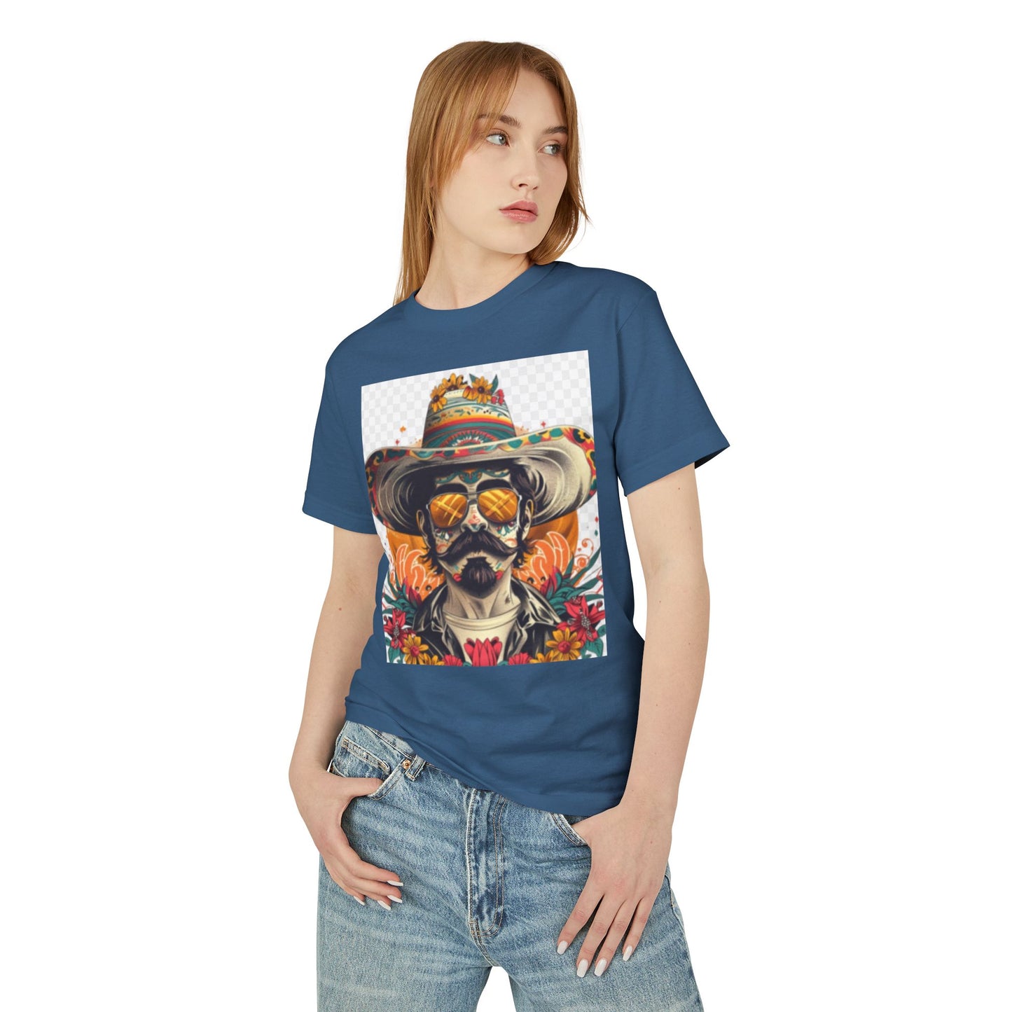 Day of the Dead Heavyweight Cotton Tee - Vintage Skull Design