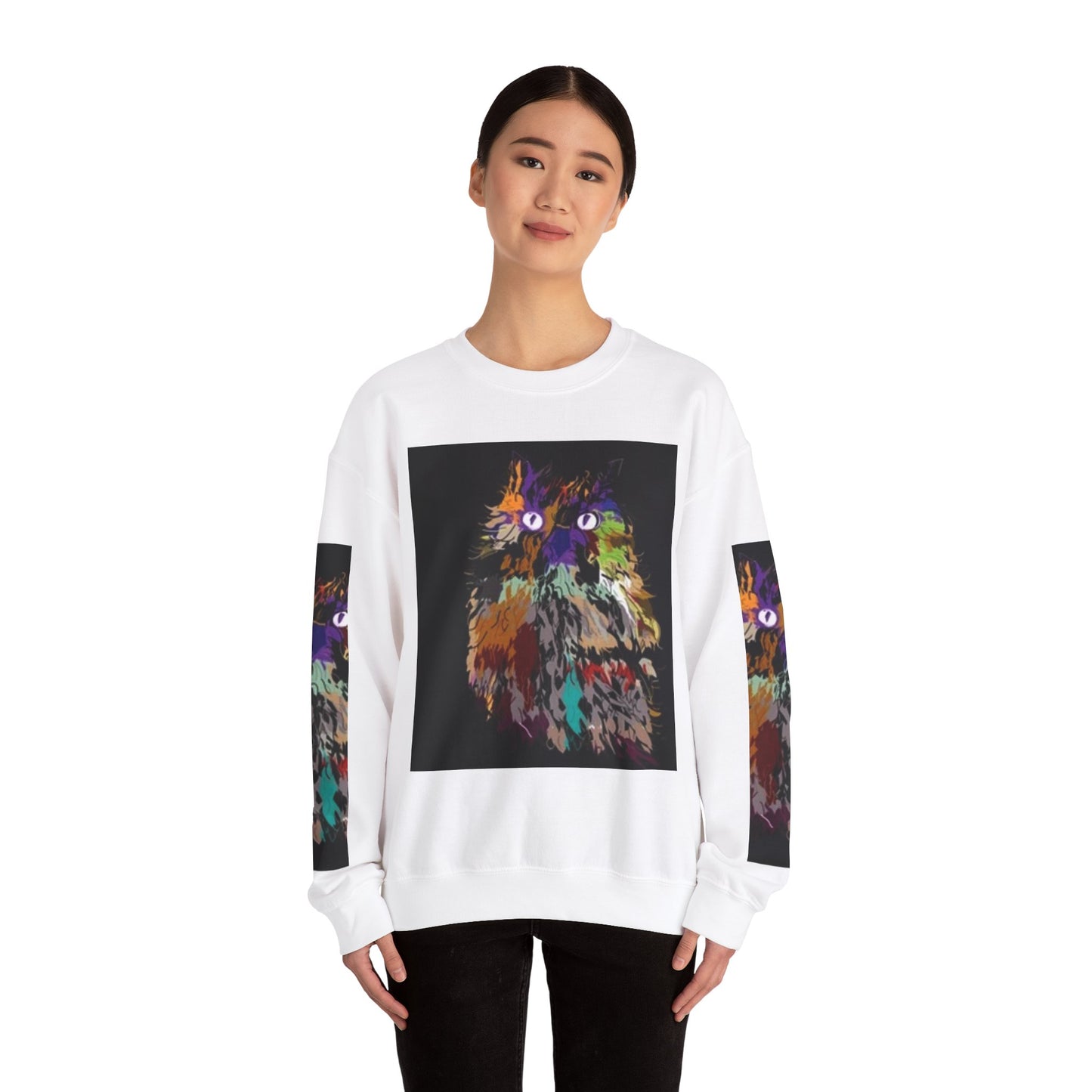 Colorful Owl Crewneck Sweatshirt - Unisex Heavy Blend™ - Cozy Art Wear for Animal Lovers