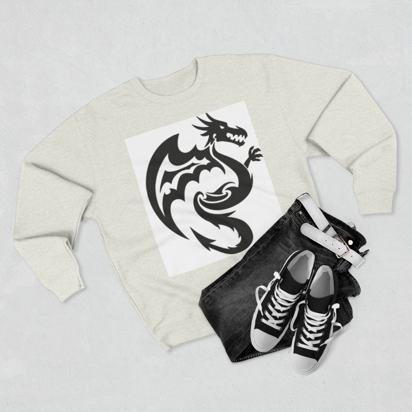 Unisex Dragon Graphic Crewneck Sweatshirt - Stylish & Cozy for Fantasy Lovers
