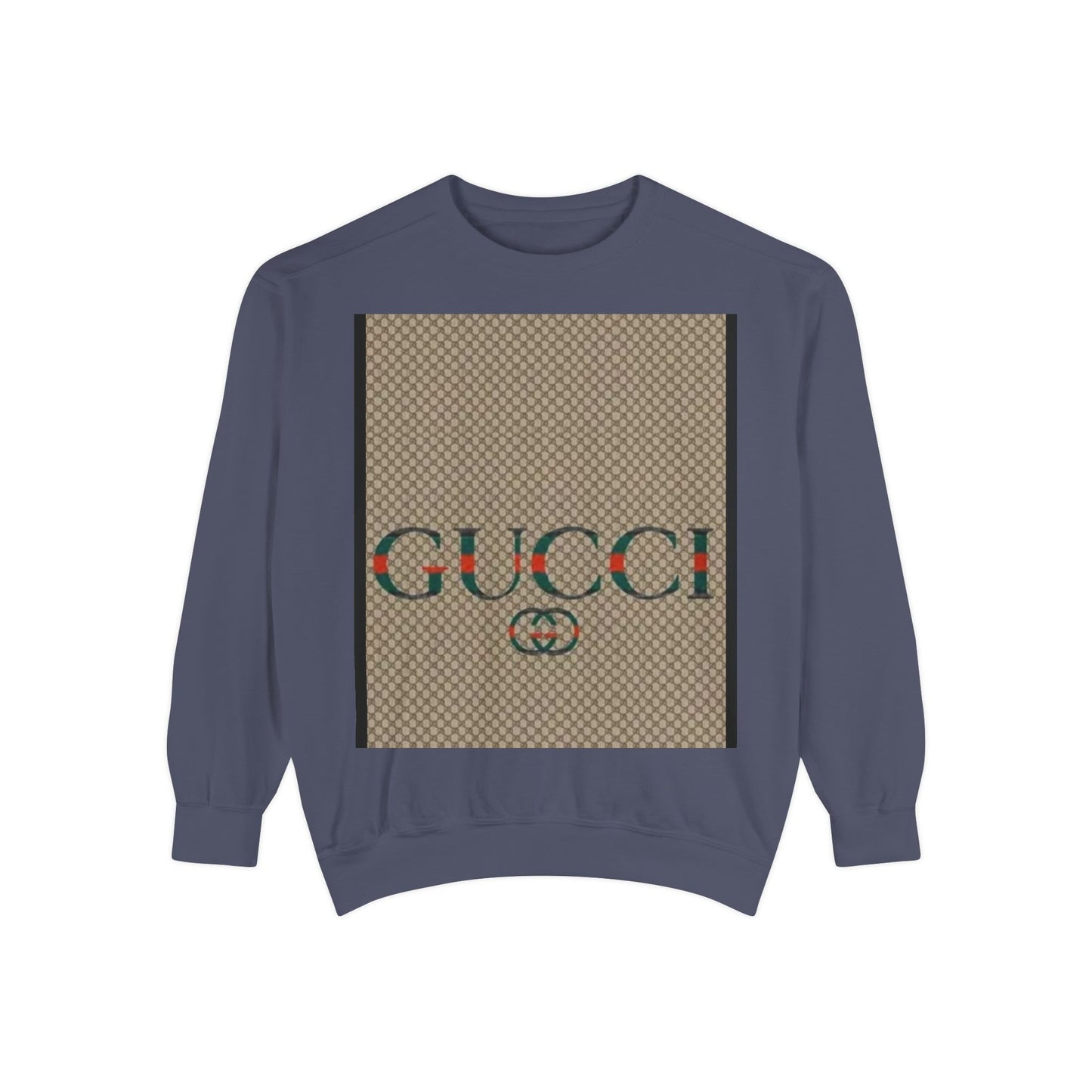 Fashionable Unisex Garment-Dyed Sweatshirt with GUCCI Design