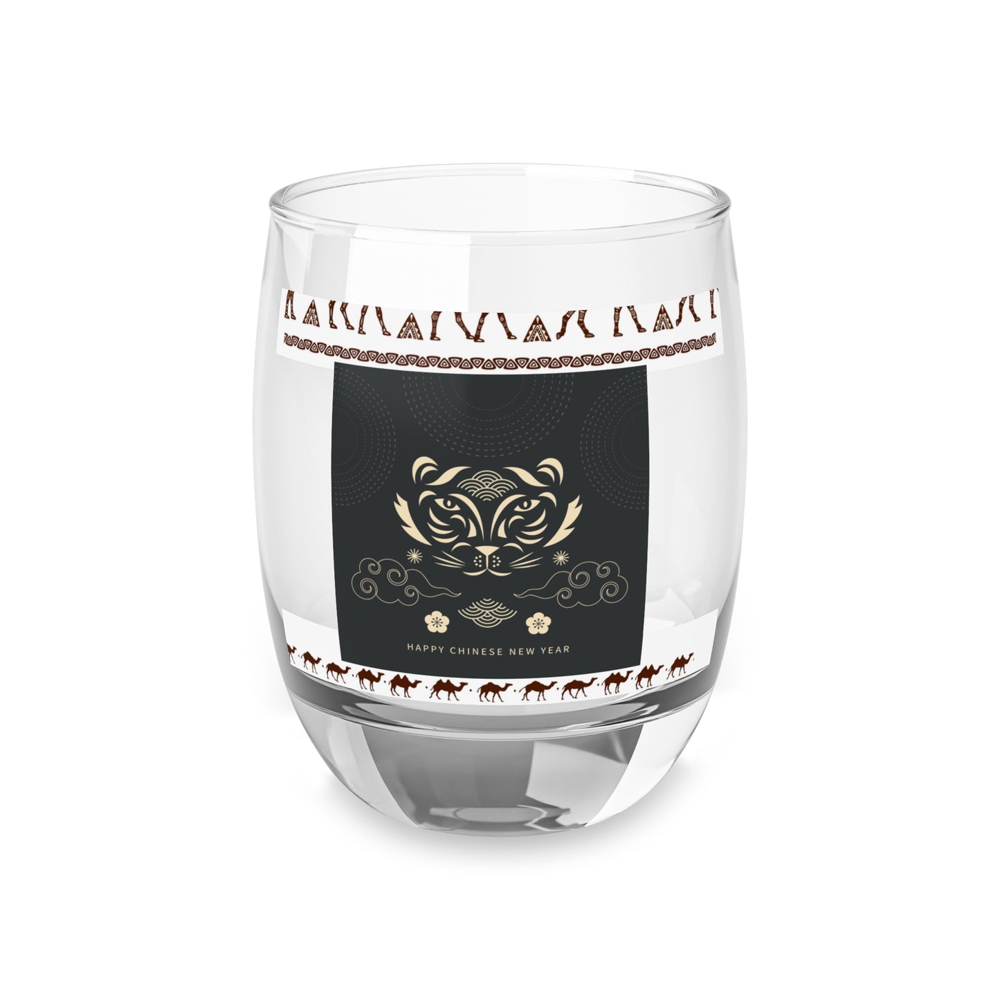Happy Chinese New Year Whiskey Glass - Festive Tiger Design
