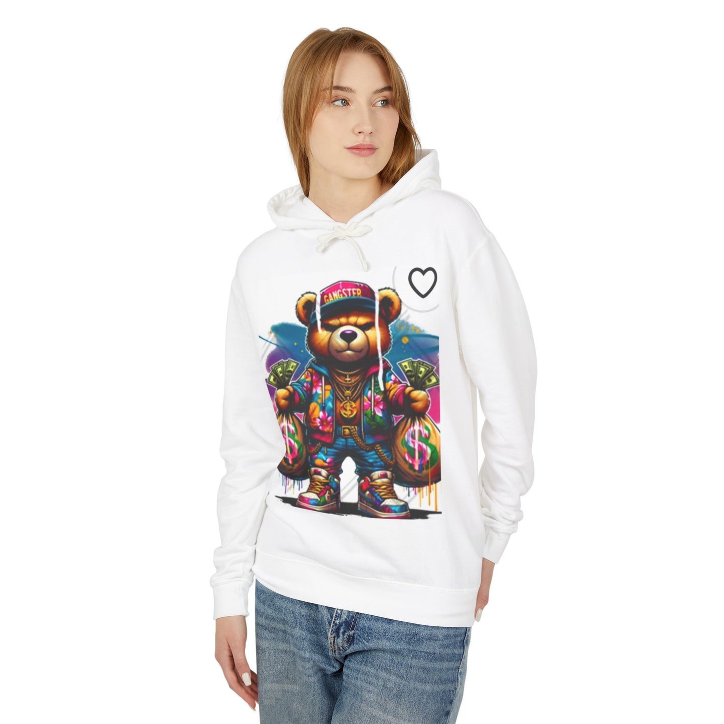 Trendy Bear Money Sweatshirt - Unisex Lightweight Hoodie for Gamers & Streetwear Fans