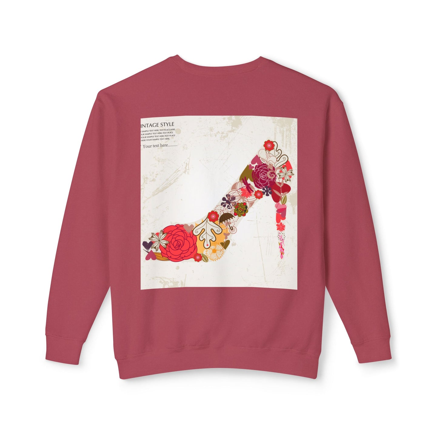 Vintage Floral High Heel Unisex Crewneck Sweatshirt | Stylish & Comfortable