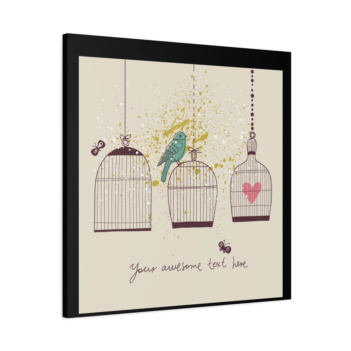 Whimsical Birdcage Canvas Wall Art - Personalized Home Decor