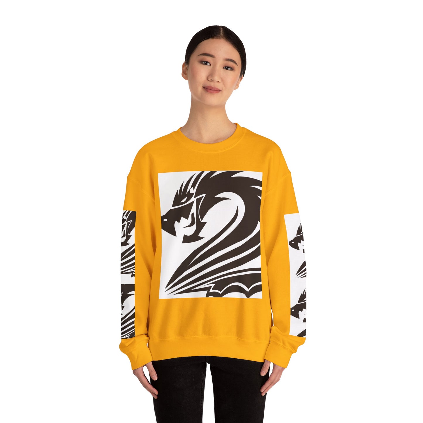Dragon Graphic Unisex Heavy Blend Sweatshirt - Cozy and Stylish for Fantasy Enthusiasts