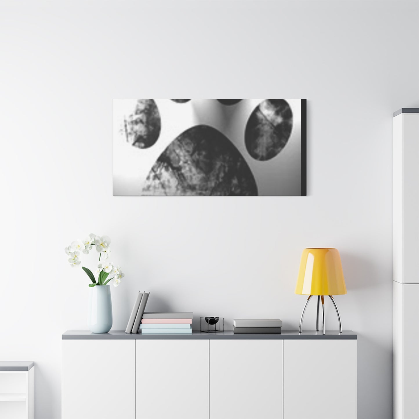 Black Paw Print Canvas Art - Modern Animal Decor for Pet Lovers