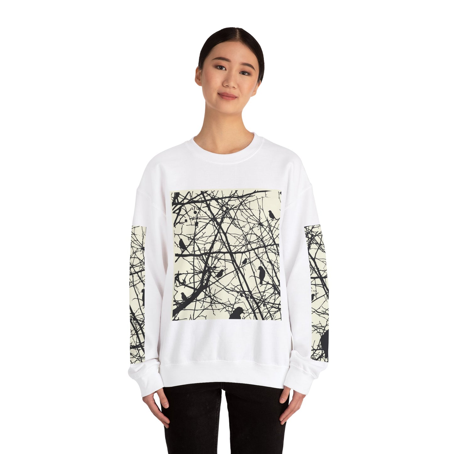 Nature-Inspired Unisex Crewneck Sweatshirt with Bird Print