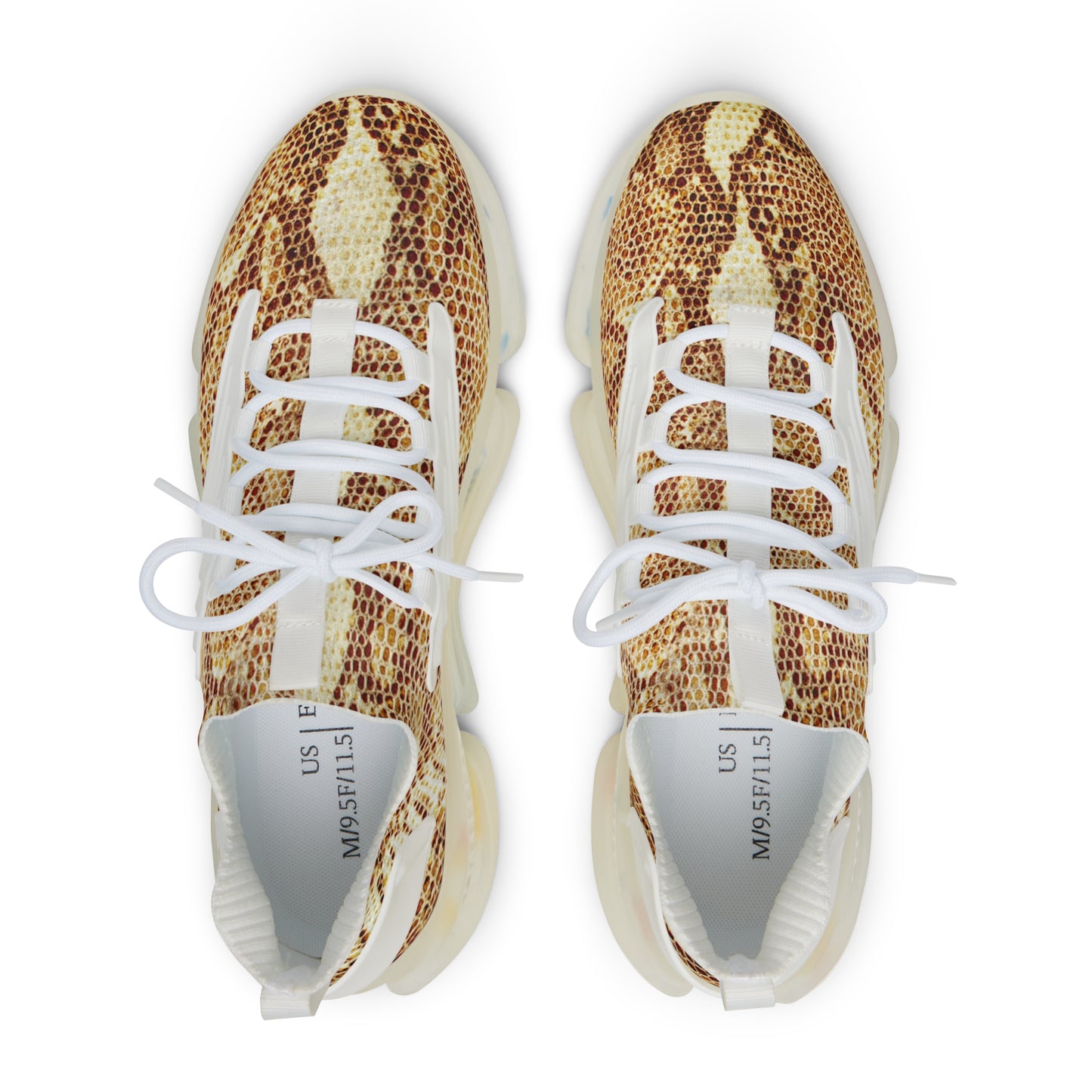 Stylish Men's Mesh Sneakers - Trendy Snake Print Athletic Shoes