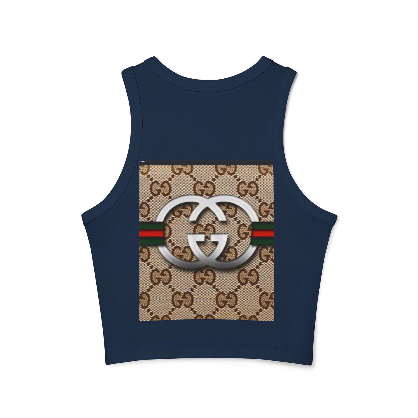 Stylish Women's Micro Rib Racer Tank Top with Iconic Gucci Design