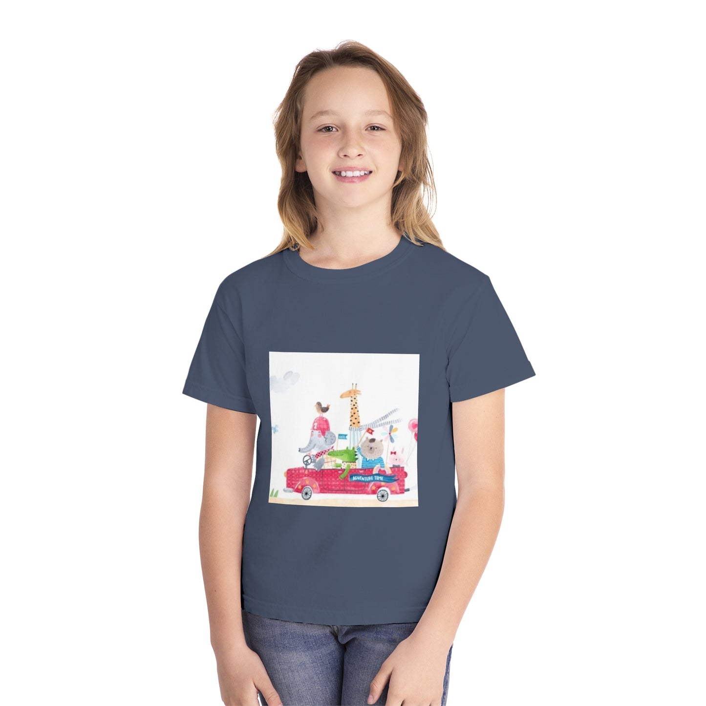 Fun Animal Adventure Youth Midweight Tee - Colorful Kids Tee for Playtime
