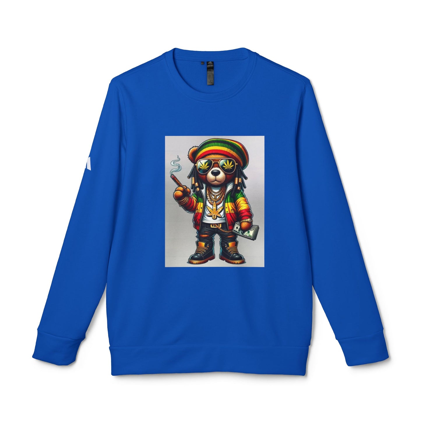 Rasta Bear Fleece Crewneck Sweatshirt - Unisex Chill Vibe