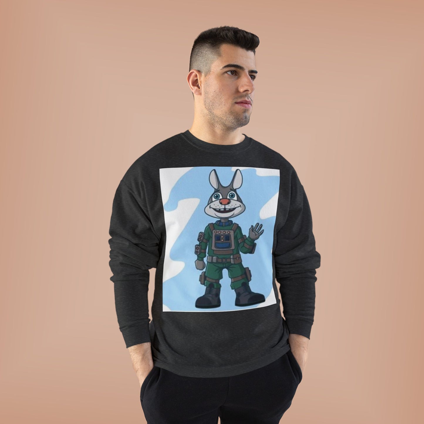 Unisex EcoSmart® Crewneck Sweatshirt - Playful Cartoon Character Design