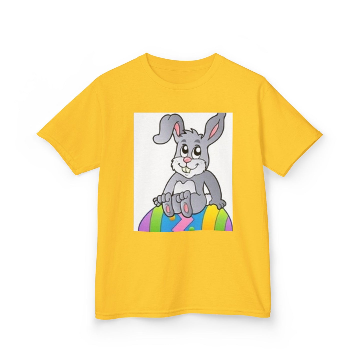 Colorful Bunny Kids Heavy Cotton Tee - Fun Spring T-Shirt for Easter Celebrations