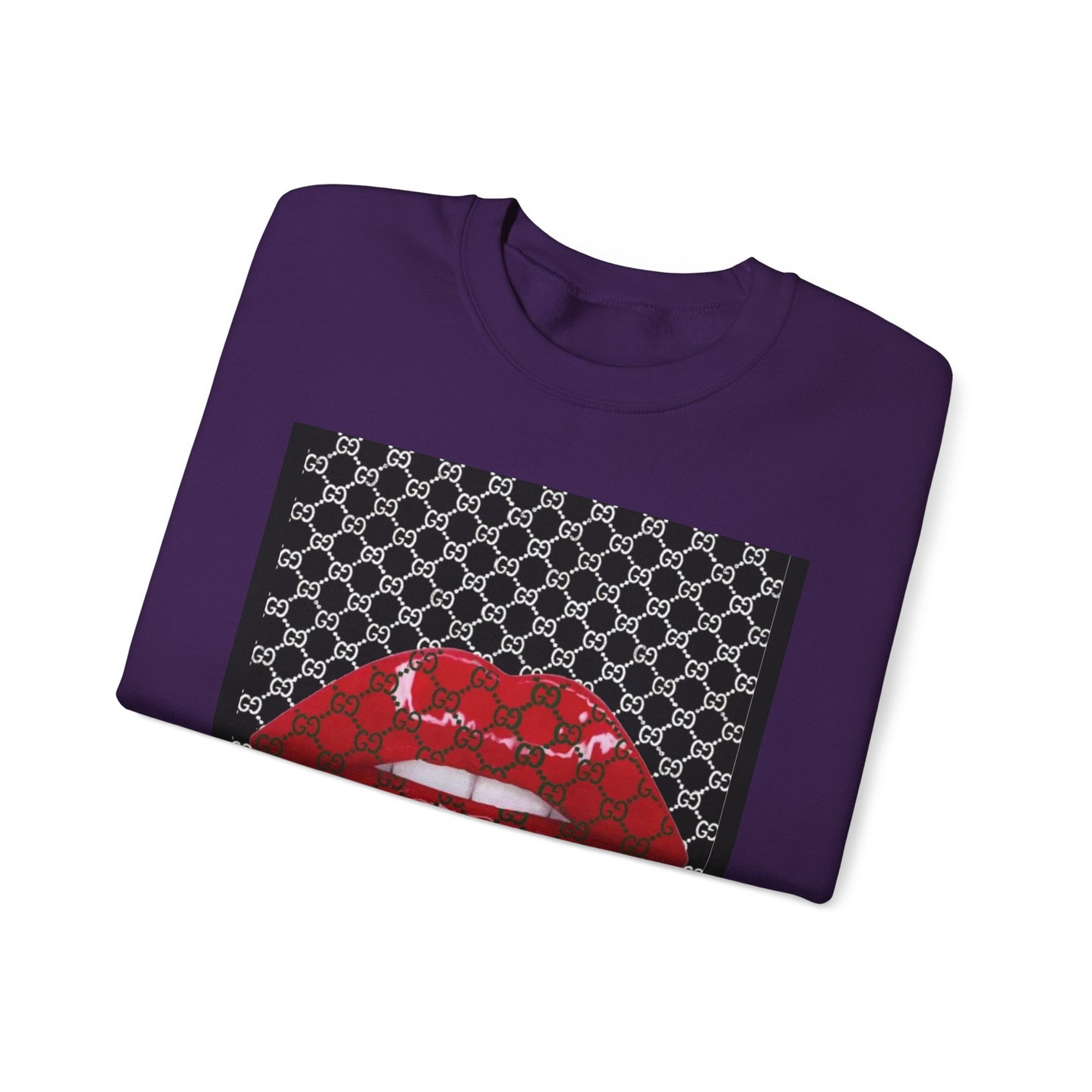Trendy Unisex Graphic Crewneck Sweatshirt with Lip Design